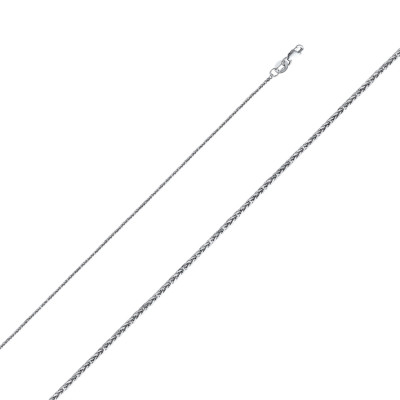 14K Weißgold 0,8 mm Quadrat Weizen Kette Halskette / 16'' - 22''