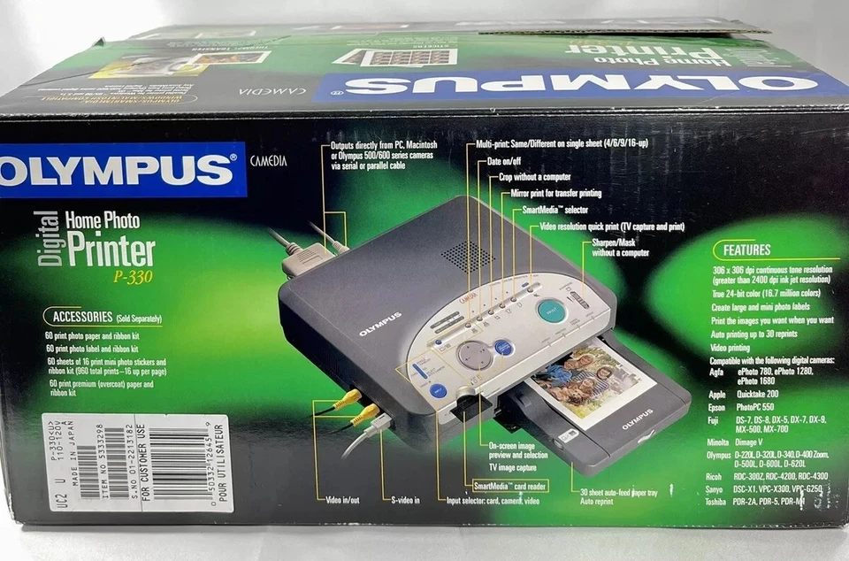 Digital Home Photo Printer Color Olympus Camedia P-330 New Without Accessories - Image 4 of 4