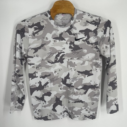 Nike Langarmshirt Dri-Fit Grau Camouflage Größe L