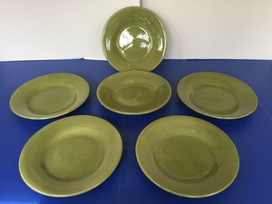 6 Pottery Barn Sage Green Sausalito Dinner Plates Mint Ebay