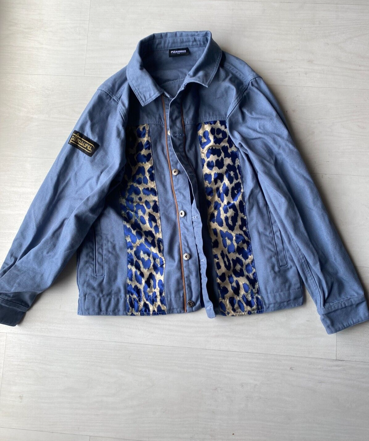 Pleasures Black Denim Jacket in Large Size for Men and Women-image