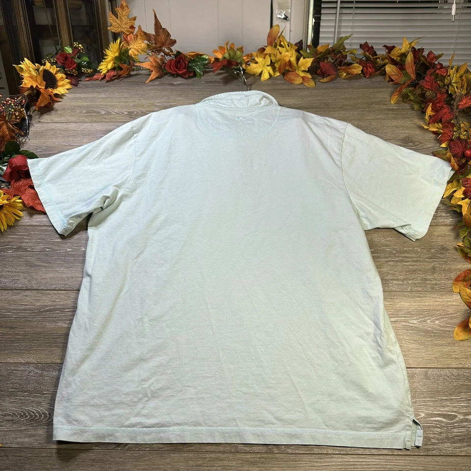 Paradise Island Polo Shirt Size 2XL (XXL) Short Sleeve Collared Light Blue - Image 2 of 4