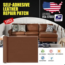 Leather Repair Tape Self-Adhesive Patch for Car Seat Couch Furniture Sofa Brown