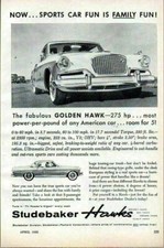 1956 Print Ad Studebaker Golden Hawk 275 HP F...