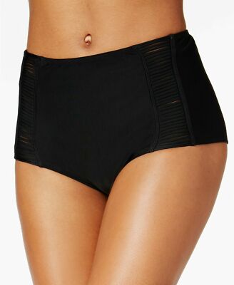  Hula Honey Malibu High Rise Bikini Bottom Junior's Size XS Black   