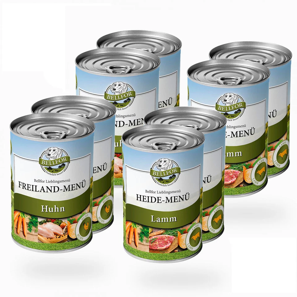 Bellfor Hunde Nassfutter Getreidefrei Ausgewachsene Hunde mit Huhn Lamm 8x 400g - Bild 2 von 4