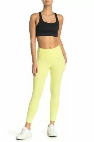 Z By Zella High Waist Daily Pocket Leggings WOMENS L LARGE YELLOW NEW