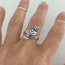 Sterling Silver Heavy Owl Ring, Animal Rings, Spirit Birds, Owls