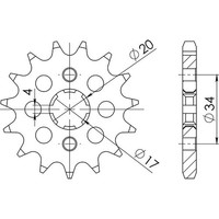 Ritzel P428 - Z17 (DIS.26200) Derbi 125 Senda R Baja 4T 06/09