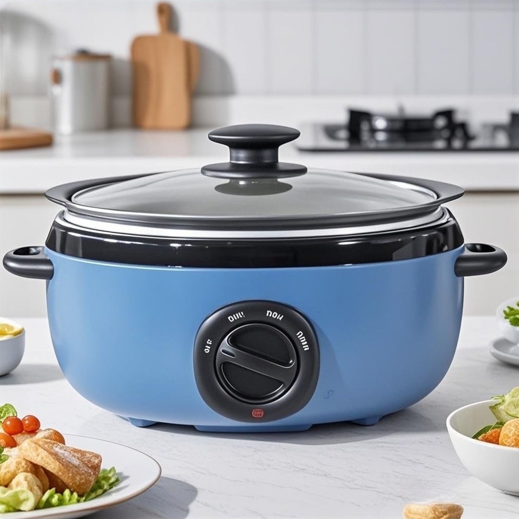 6.5 Quart Slow Cooker Glass Lid Adjustable Temperature