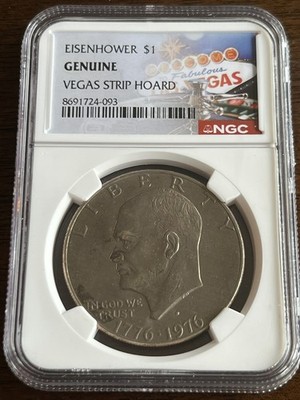 Eisenhower NGC Certified $1 Vegas Strip Hoard Slab - Historic Casino Find 