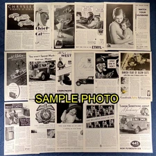 ANTIQUE ADS: (1920s-1930s) Lot Of 20 Vintage Advertising Magazine Advertisements
