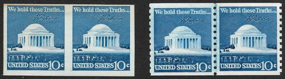US Stamp #1520b 10c. Jefferson Memorial Imperforate Error MNH - Image 2 of 2