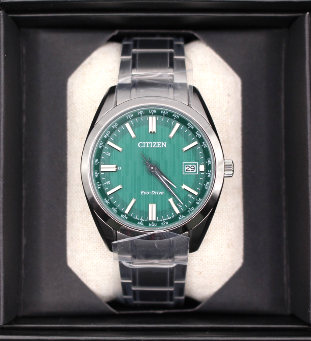 Citizen Collection CB0261-53W Green Dial Eco-Drive Solar Titanium