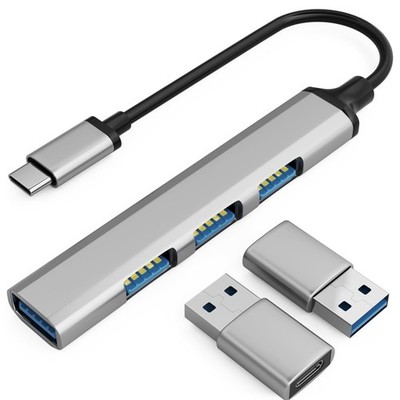 USB C Hub with 1 USB 3.0 Port Top  3 USB 2.0 Ports Side, 2 USB C Female to US...