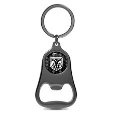 Ram Head Logo Carbon Fiber Flat Bottle Opener Black Metal Key Chain Ram Head Logo Carbon Fiber Flat Bottle Opener Black Metal Key Chain