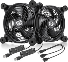 Uphere 120Mm Fan USB Powered Fans Quiet Computer Cooling 5V Fan with 3 Speed Con