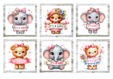 New Baby Card Toppers For Card Making Paper Craft Set Of 6