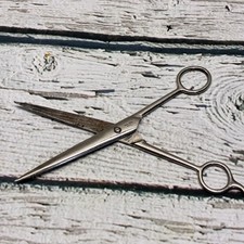 Vintage Forged Steel USA Barber Shears Hair Cutting Scissors Used