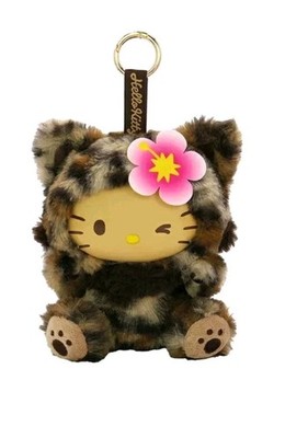 Sanrio Hello Kitty Fine Face Cat Series Leopard Fluffy Plush Keychain 