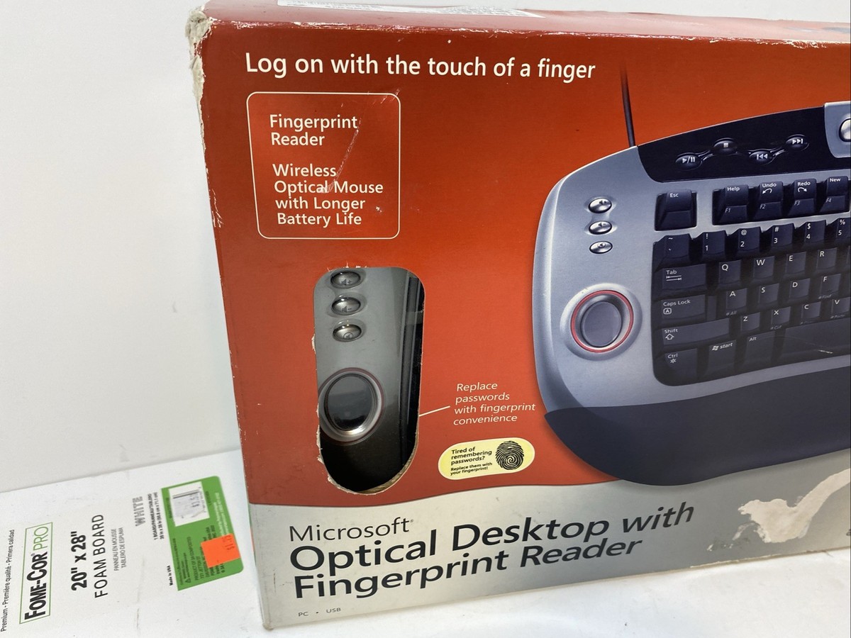 New Microsoft Desktop Keyboard Mouse Fingerprint Scanner Model