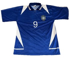 Vintage CBF Brazil FC Ronaldo #9 Blue Victoria Sports Soccer Jersey Shirt Medium