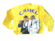 Vintage 1992 Camel Cigarettes Joe Camel Tyvek Zip Up Windbreaker Jacket XL 44-46