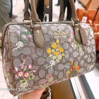 NWT Coach Rowan Satchel Bag In Signature Jacquard With Floral