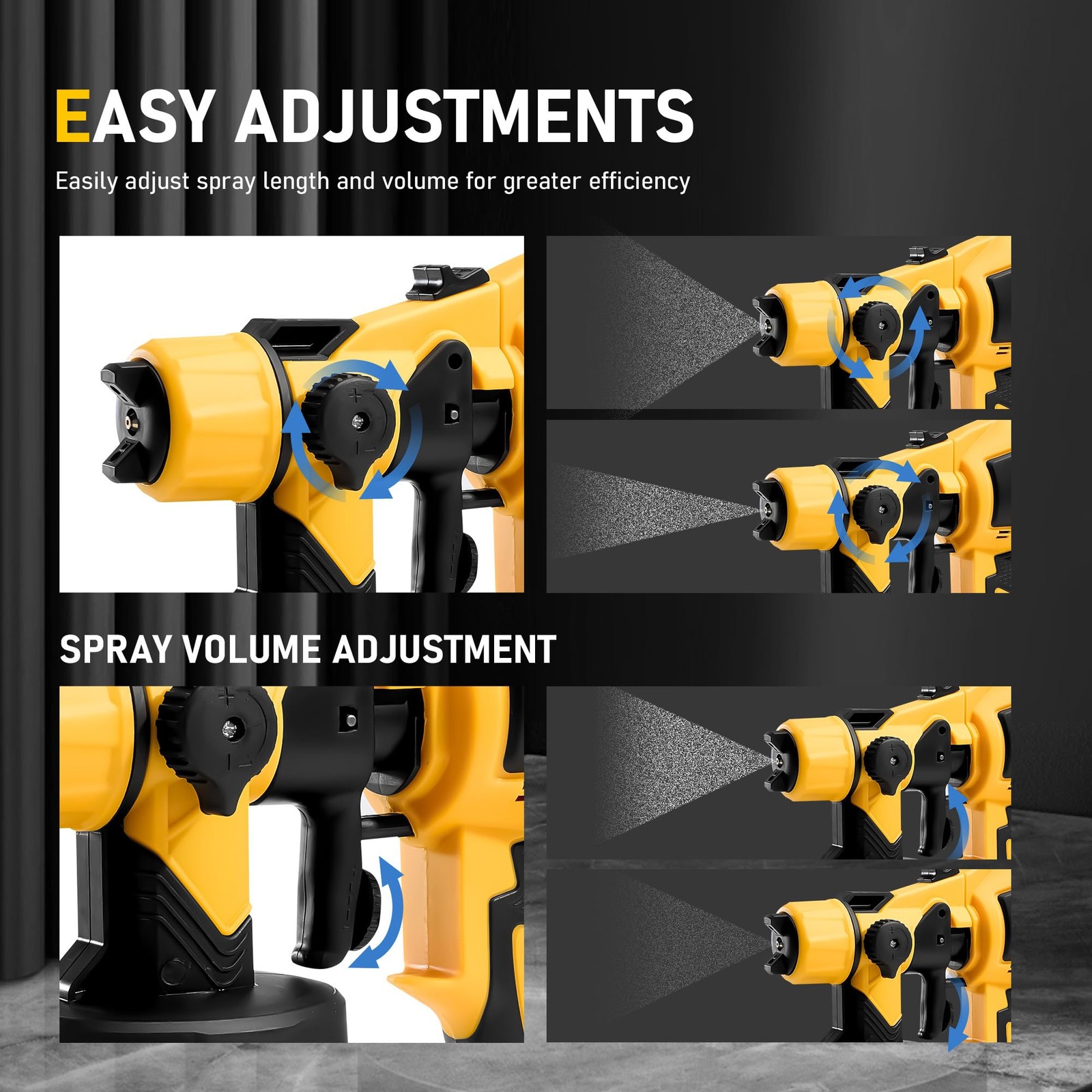 Cordless Paint Sprayer for DEWALT 20V Battery, Wireless HVLP Paint Sprayers Gun