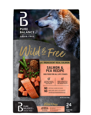 Pure Balance Wild & Free Grain-Free Salmon & Pea Recipe Dry Dog Food, 24 lbs