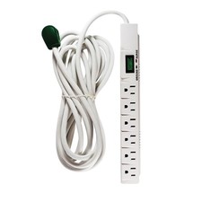 Go Green Power Inc. GG-16315-15 6 Outlet Surge Protector, 1200 Joules, Whit...