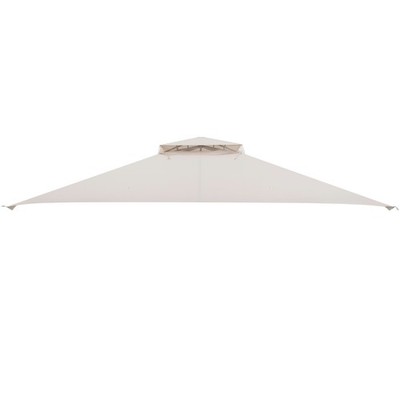 10' x 12' Patio Gazebo Replacement Top Cover 2-Tier Canopy CPAI-84 Outdoor Beige