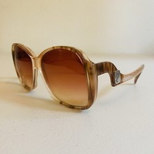 Vintage Drop Arm Sunglasses Ombre Amber Frames Oversized Mod Glasses Rive Gauche