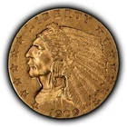 1909 $2.50 Indian Head Gold Quarter Eagle - Luster - AU/UNC - SKU-G5554