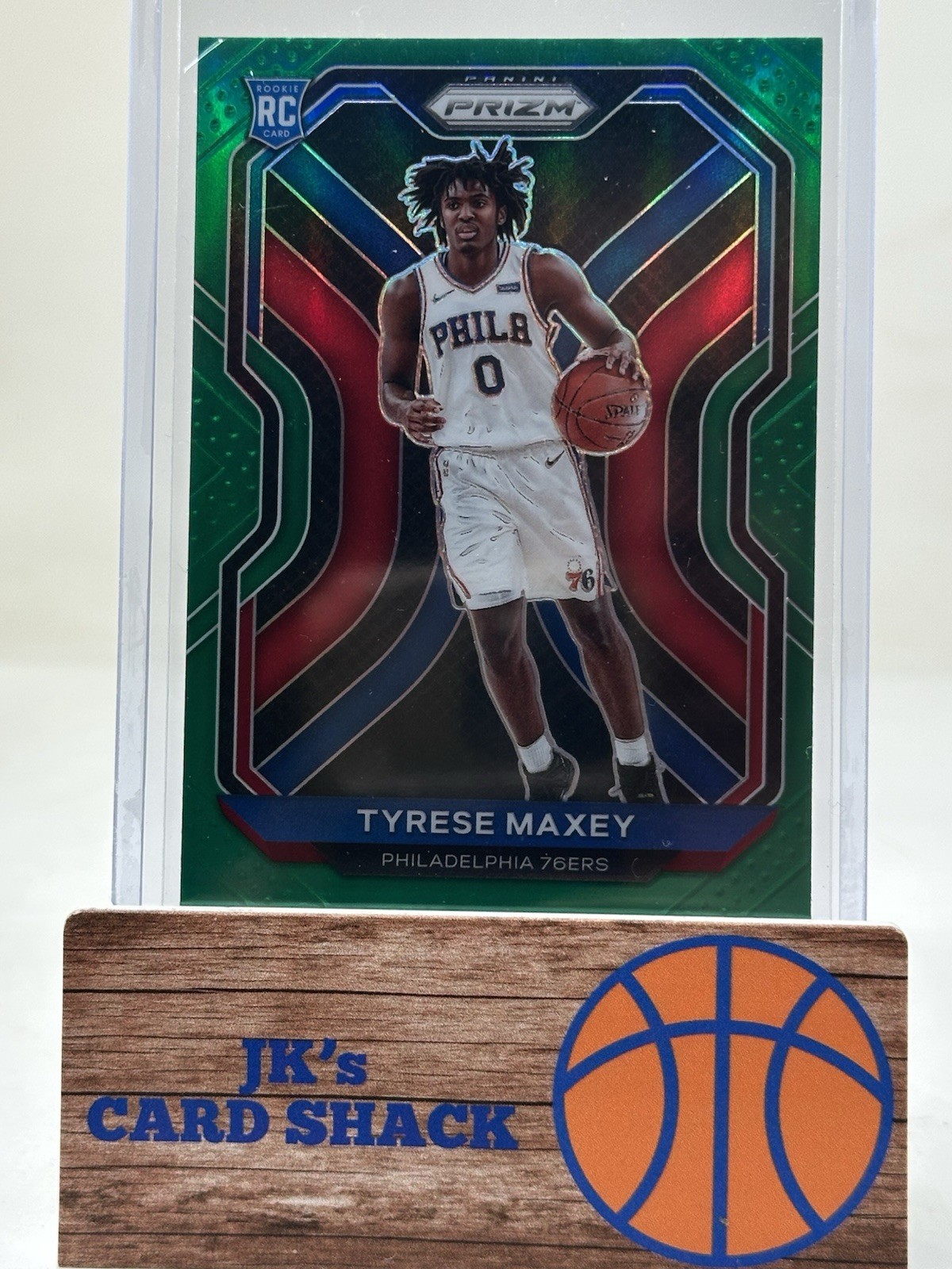 2020-21 Panini Prizm Tyrese Maxey Green Prizm RC #256 Philadelphia 76ers