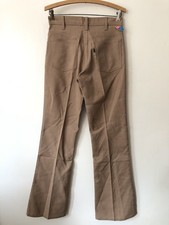 VTG 70  s Brand New Levi  s Sta-Prest Flared Bootcut Black Tab Pants Beige 29x33