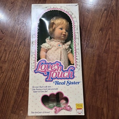NEW IN BOX Vintage 1980s Love N Touch Real Sister By Mattel 15 IN Doll In Box