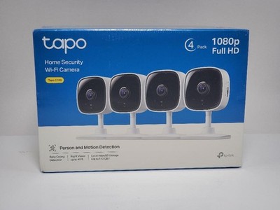 TP-Link Tapo C100 1080P Indoor Security Camera   Baby & Pet Monitor, 4-Pack