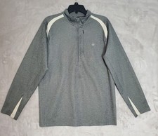 Ariat Tek Sweater Mens M Cold Series 1/4 Zip Pullover Performance Shirt Gray