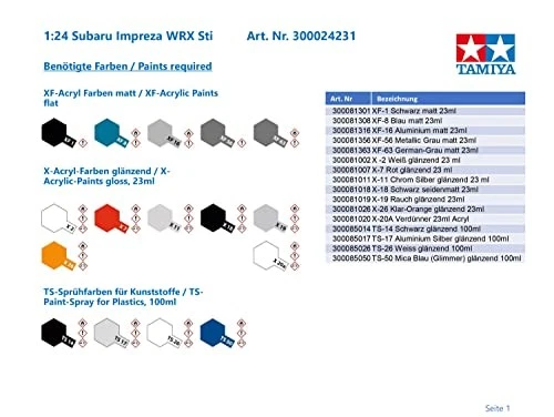 Serie auto sportive Tamiya 1/24 n. 231 Subaru Impreza WRX STi modello in... - Immagine 3 di 4
