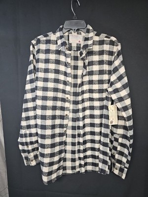 JACHS MFG CO. Men's plaid long sleeve button down shirts Cream Size S #C-226
