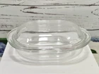 Vintage PYREX 602-B Clear Glass Oval Dish with 602-C Lid Refrigerator Casserole