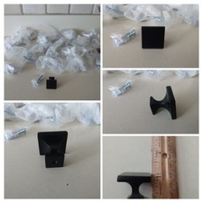 NEW 20 Black 1" Square Cabinet Knobs Kitchen Hardware Dresser Drawer Screws