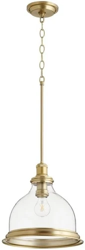 Brass Finish Transitional One Light Pendant - Elegant Lighting Solution - Picture 1 of 4