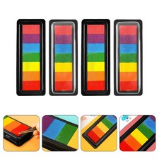 4Pcs Durable Long Strip DIY Ink Pads Multi Color Sponge Safe for Kids Finger Art