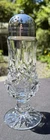 Vintage Waterford Lismore Crystal Muffineer Sugar Shaker Silver Plate Footed