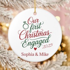 Personalized Engagement Ornament Our First Christmas Engaged Gift Future Mrs.