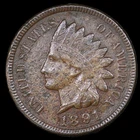 1891 Indian Head One Cent 1C Penny - Details Corrosion - SKU#1095