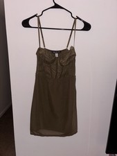 Urban Outfitters green Modern Love Bustier Mini Dress