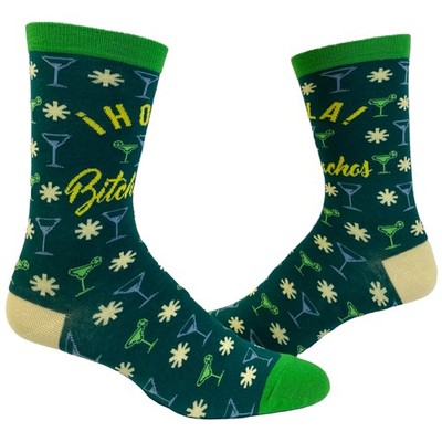 Women's Hola Bitchachos Socks Funny Tequlia Margarita Cinco De Mayo Graphic